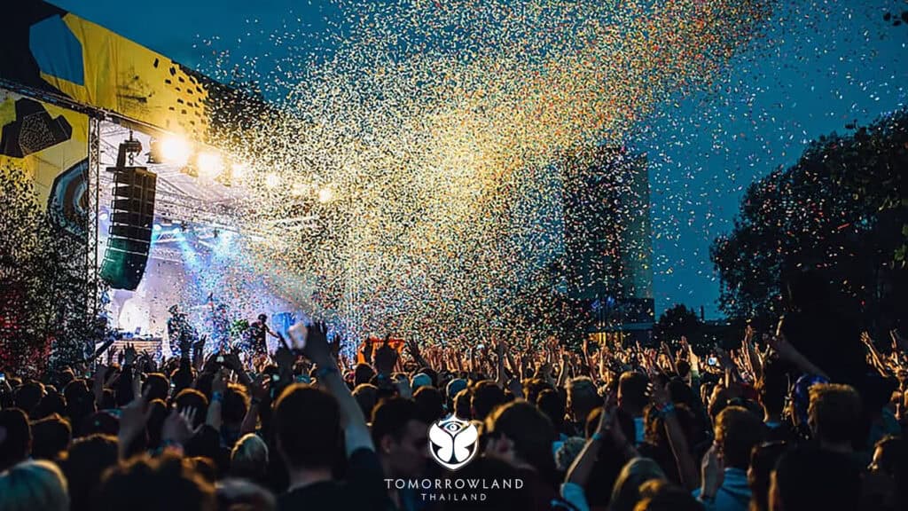 Music festival experience with crowd and stage visuals in Thailand
